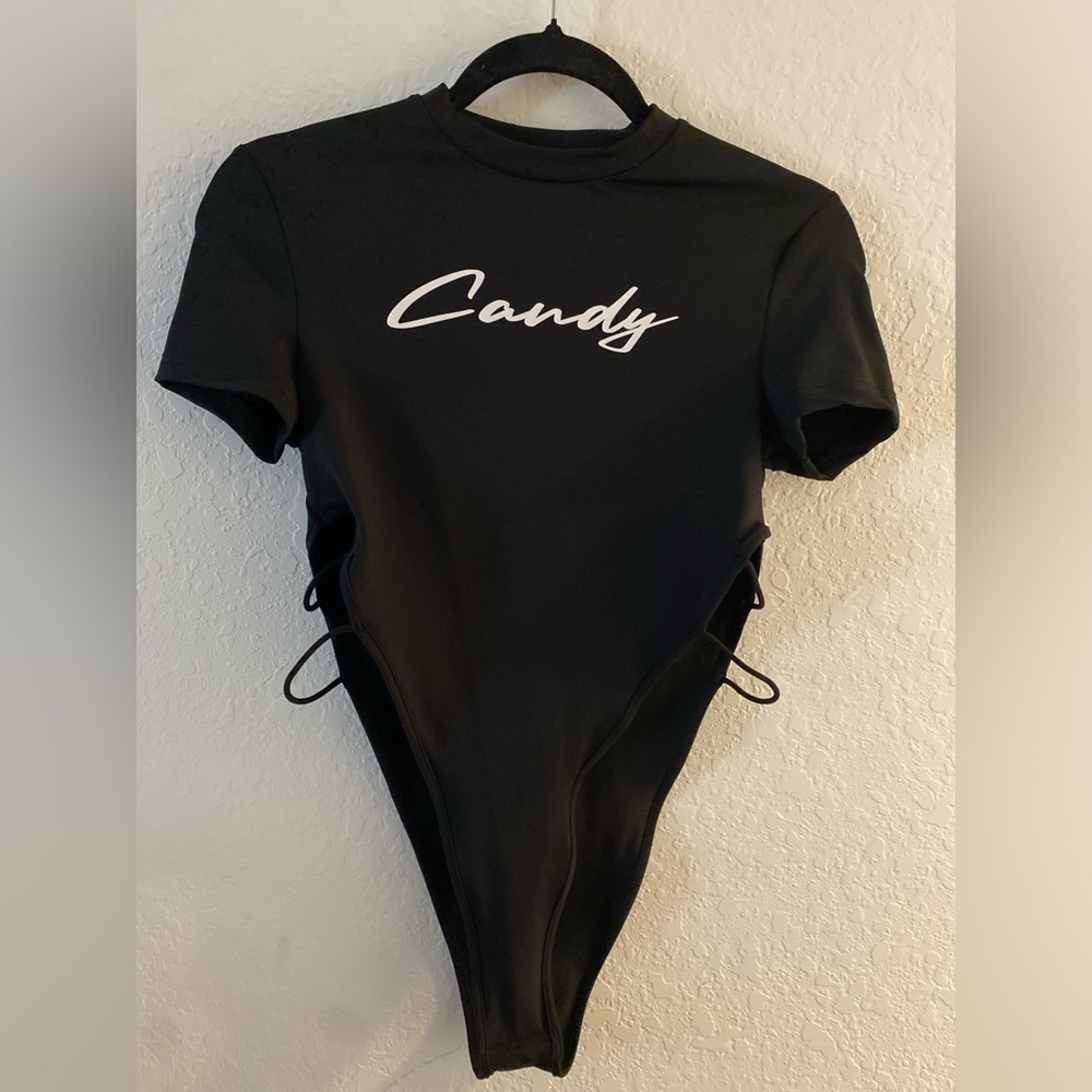 SHEIN Black one piece shirt